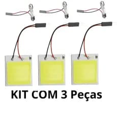 Kit 3 Super Placas De LED 48 Chips Super Led Cob 12v Luz Interna Teto Porta Malas