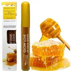 Kit 3 un Glow Love Lip Balm Gloss com Mel de Abelha Manteiga de Karite Extrato de Propolis Max Love
