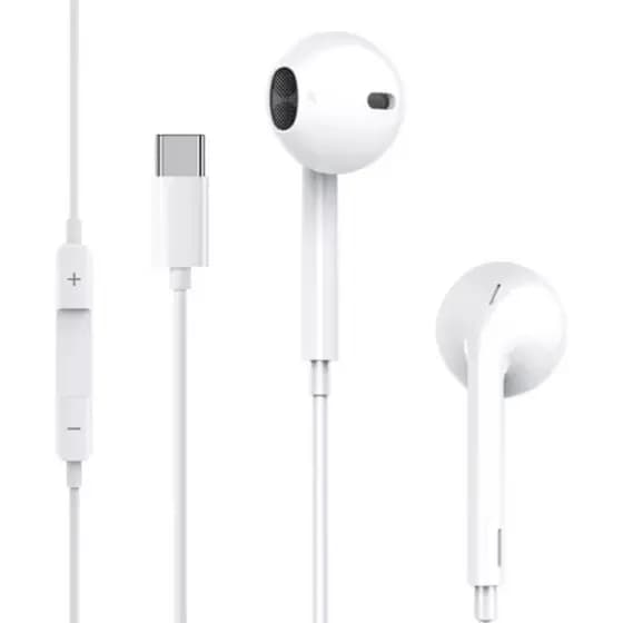 Fone De Ouvido com fio Tipo C Com Microfone Para iPhone 15 16 S10 S20 S22 S24 Branco