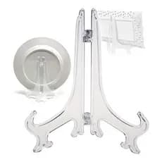 Kit 2 Suportes Para Pratos E Azulejos Quadros Acrílico Transparente 7cm/13cm/17,5cm/22cm