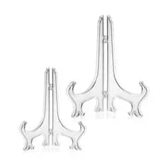 Kit 2 Suportes Para Pratos E Azulejos Quadros Acrílico Transparente 7cm/13cm/17,5cm/22cm
