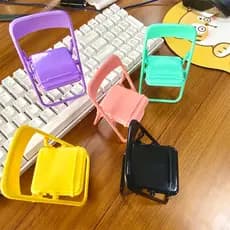 Suporte De Celular Dobrável Em Formato De Cadeira Multifuncional Decoração De Mesa - PROMOCAO
