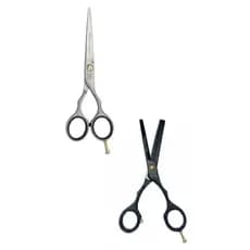 Kit Tesouras Jaguar Profissional Desbaste preta + Tesoura Cinza Laser/Navalha 6.5 ou 7 polegadas