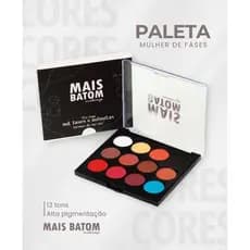 Paleta de Sombras Profissional Mais Batom Makeup – 12 Cores
