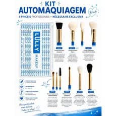 Kit Automaquiagem com 7 Pincéis + Necessaire Lully | Maquiagem Profissional