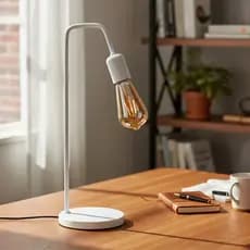 Luminaria de Mesa Abajur L em Alumínio Industrial Retro Moderno Aramado 127V/220V