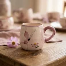 Caneca Bojuda Media De Ceramica 240 ml Pintado a Mão