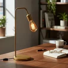 Abajur L Luminária de Mesa Cabeceira Moderna Bivolt Vintage Retrô Industrial Escritorio