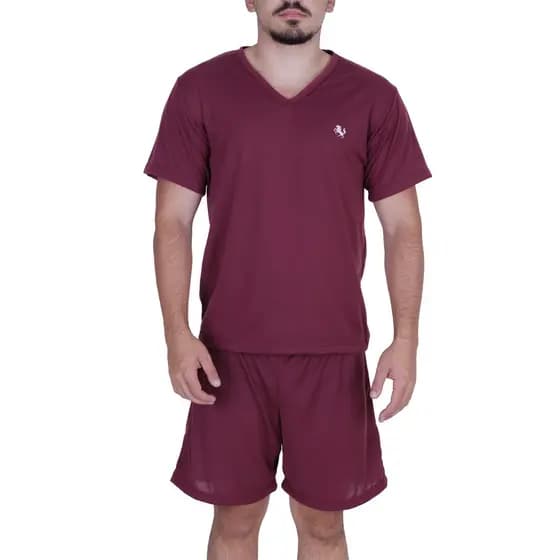 Pijama Masculino Curto Verão  Manga e Short Davi