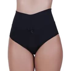 Kit 5 Calcinha Cós Alto Segura Barriga Bella da Serra Tanga Modeladora Pós Parto Thamires
