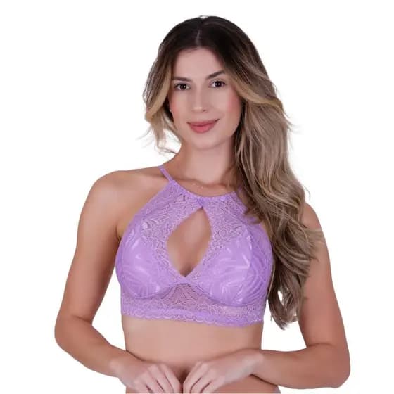Sutiã com Decote e Renda Soutien Cropped Luxo Marina