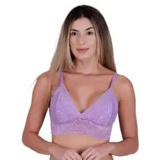 Sutiã sem Bojo sem Aro de Renda Alça Fina Cropped Confortável Isis