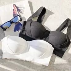 Cropped  top Meia taça bengaline alça