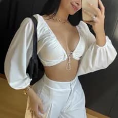 Cropped Manga Lonja Alfaiataria