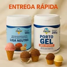 Kit Sorvete – Liga Neutra 100g + Porto Gel 200g Du Porto | Emulsificante + Espessante para Sorvete