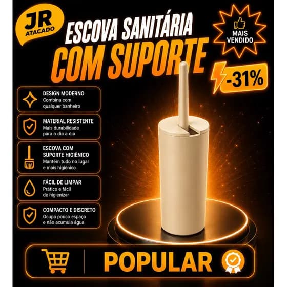 Escova para Vaso Sanitário - Base de Banheiro Privada, Alta Eficiência, Coza