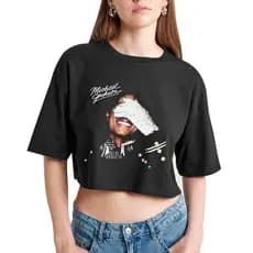 Cropped Oversized Michael Jackson Rosto Mão Atoms