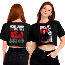 Cropped Oversized Michael Jackson World Tour 88 Bad FC Atoms