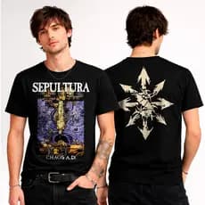 Camiseta Algodão Unissex Sepultura Chaos Camisa Masculina Tshirt Feminina