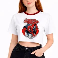 Cropped Oversized The Amazing Spider Man Homem Aranha Vintage