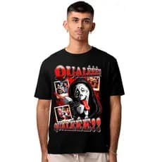 Camiseta Algodão Unissex  Todo Mundo em Pânico 6 Graphictee Ghostface Qualé ! Camisa Tshirt