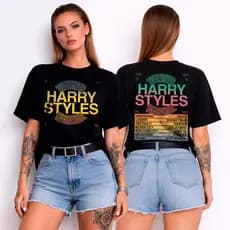 Camiseta Algodão Unissex Harry Styles Tour Together  Kiss All The Time DATAS BRASIL T-Shirt  FC