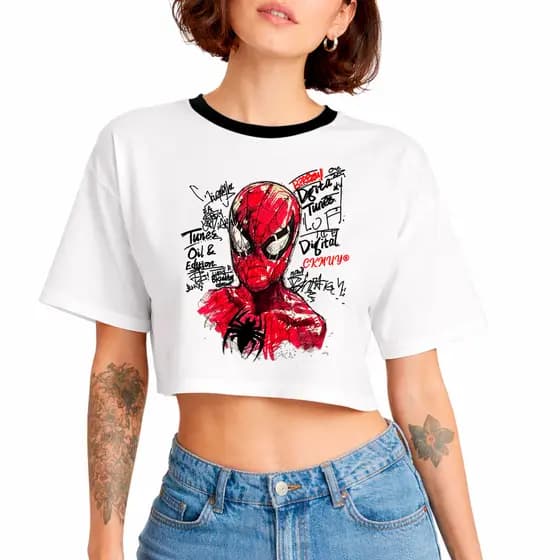Cropped Overized The Amazing Spider Man Homem Aranha Graphic