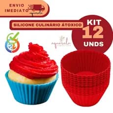 Kit 12 Pecas Forminha De Silicone Forma Assadeira Para Cupcake Capcake Mini Bolo Cozinha Air Fryer