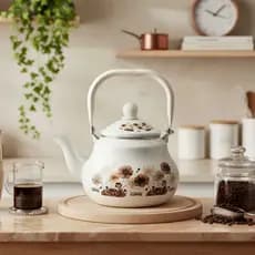 Chaleira Jarra Bule Esmaltado 1,3 Litros Inox Alça Térmica Estampa Modelo Coffee