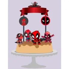 Topo/Topper de bolo deadpool Personalizado
