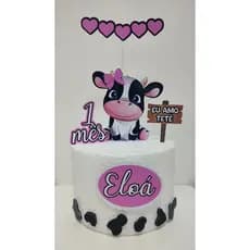 Topo /topper de bolo eu amo tetê personalizado (mêsversário )