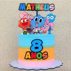 Topo/topper de bolo O incrível mundo de ganbull Personalizado