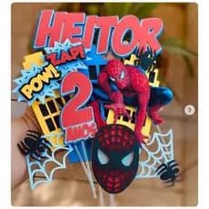 Topo De Bolo Homen Aranha Personalizado Com Nome e Idade Festa Infantil Lembrancinha