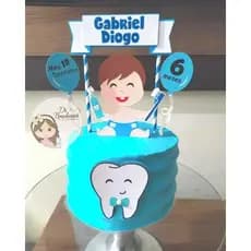 Topo/Topper de bolo simples  MEU PRIMEIRO DENTINHO MENINO personalizado