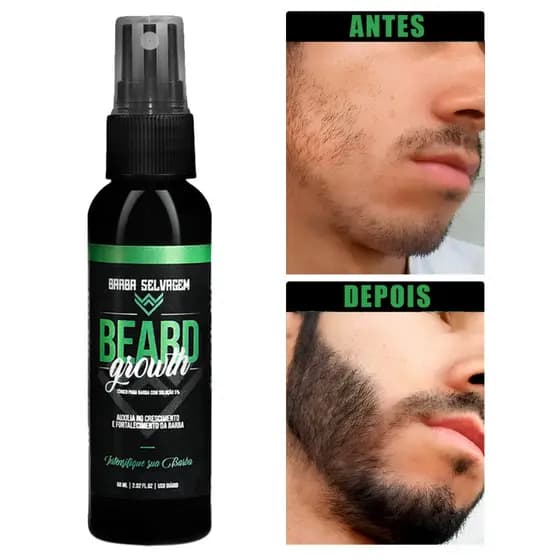 Tônico Cresce Barba Cabelo Beard Growth 60mls Preenche e Acelera Crescimento