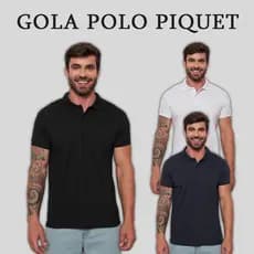 Camisa Camiseta Gola Polo Masculina Piquet Premium Algodão