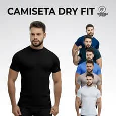 Camiseta Masculina Proteção UV 50+ Plus Dry Fit Leve Confortável Ideal para Atividades Físicas