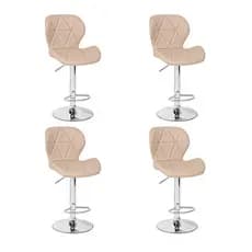 Conjunto 04 Banquetas Slim Material Ecológico Regulagem de Altura