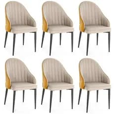 Kit 6 Cadeiras de Jantar Estofada Design La Martina