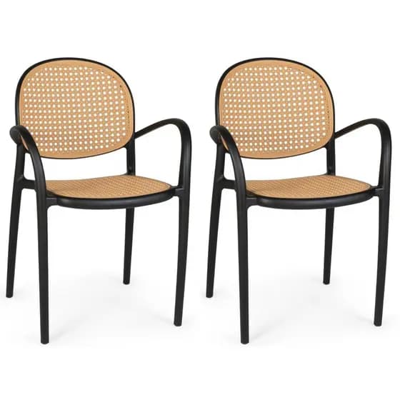 Kit 2 Cadeiras de Jantar Roma com Braço para Sala e Cozinha
