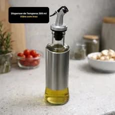 Dispenser Temperos 300ml Vidro Inox