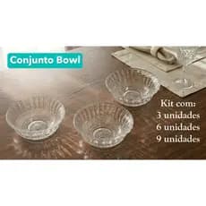 Conjunto 3 6 9 Bowls Vidro 250ml Kit Tigela Multiuso Cozinha Sobremesa Salada Fondue