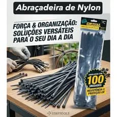 Abraçadeira de Nylon 20cm 30cm Kit 100 Unidades Hellermann Fita Amarração Fixação Organizador Cabos