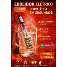 Ebulidor Elétrico 500W Ferve Água Rápido Aquecedor Portátil 127V ou 220V