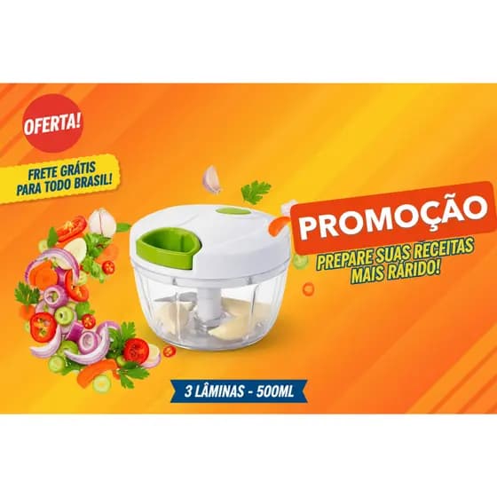 Processador De Alimentos Manual 3 Laminas 500ml Original ⚡ Oferta