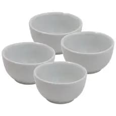 Kit 4 Tigela Cumbuca Porcelana Branca 500ml Sopas Caldos Feijoada Refratário Açaí Feijoada Feijão Amendoins Petiscos
