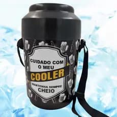 Cooler Caixa Térmica Redondo Com Alça e Estampa Para 12 Latas Pequeno Festas Churrasco Praia Piscina