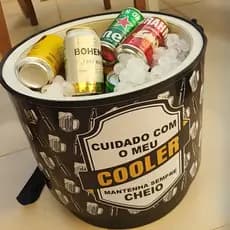 Cooler Térmico Redondo Com Alça Reforçada Caixa Grande Para 30 Latas Festa Churrasco Piscina Praia