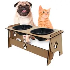 Comedouro Duplo Elevado Para Cães E Gatos 2 Tigelas Ração Água Pets Dupétriz