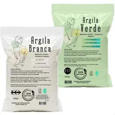 Argila 100% Pura 1kg Limpeza Profunda em 2 cores Verde - Branca